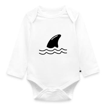 Shark fin - Organic Longsleeve Baby Bodysuit - white - Front