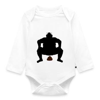 Sumo wrestling heap - Organic Longsleeve Baby Bodysuit - white - Front