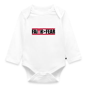 God Faith Bigger - Organic Longsleeve Baby Bodysuit - white - Front