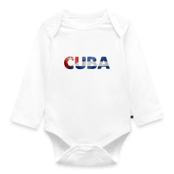 Kuba - Baby Bio-Langarm-Body - Weiß - Vorne