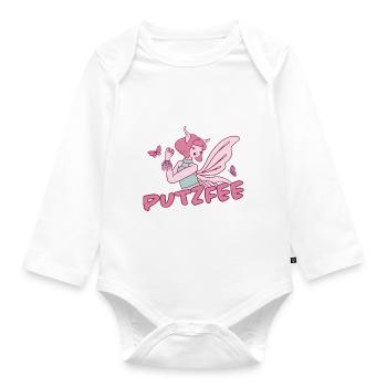 Putzfee Lustiger Spruch Putzfrau Haushalt Geschenk - Baby Bio-Langarm-Body - Weiß - Vorne