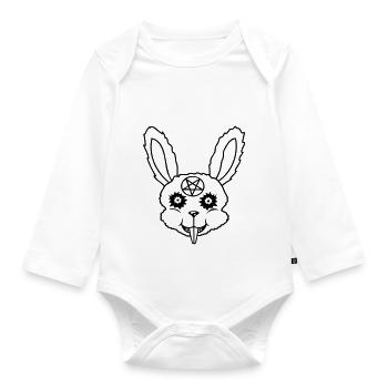 Pentagram Rabbit Satan - Organic Longsleeve Baby Bodysuit - white - Front