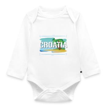 Croatia - Organic Longsleeve Baby Bodysuit - white - Front