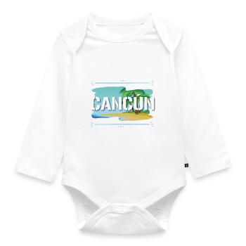 Cancun - Baby Bio-Langarm-Body - Weiß - Vorne