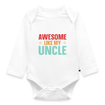 Brillant comme mon oncle - Body Bébé bio manches longues - blanc - Devant