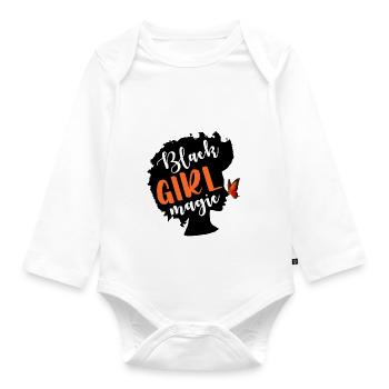 Black Girl Magic Black Woman Black Lives Matter - Organic Longsleeve Baby Bodysuit - white - Front