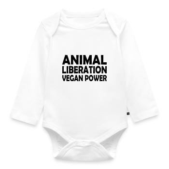 animal liberation Vegan power - Baby Bio-Langarm-Body - Weiß - Vorne