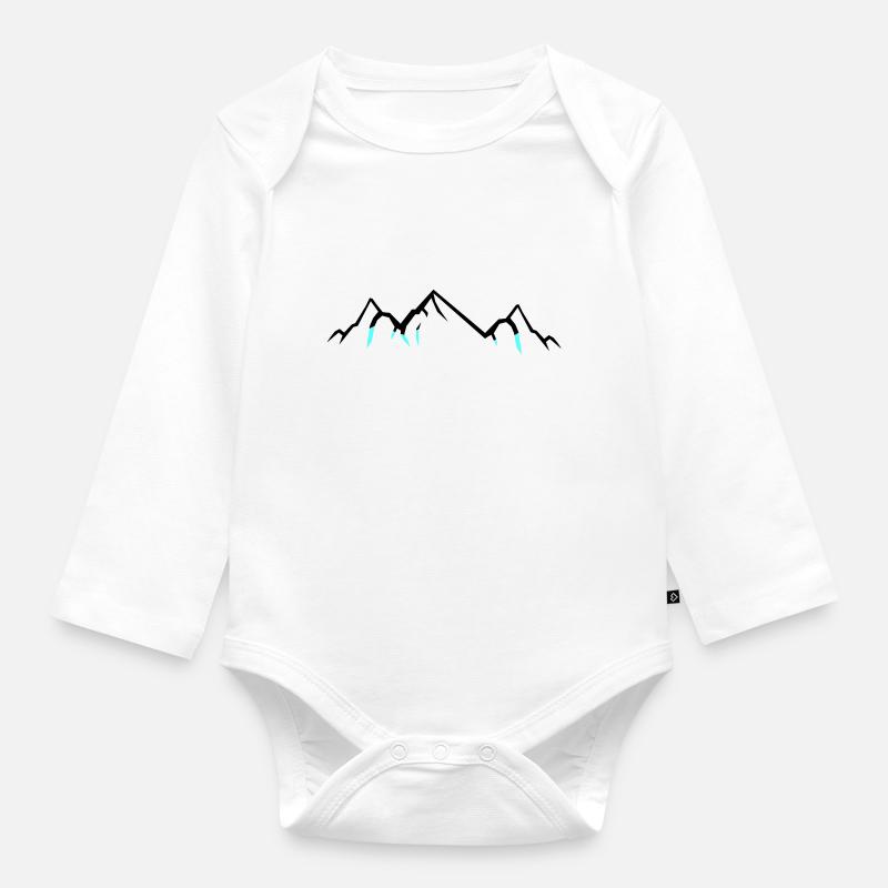 Mountains - Baby Bio-Langarm-Body - Weiß