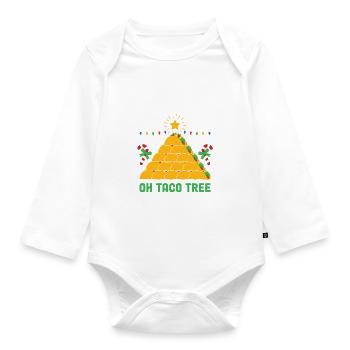 Oh Taco Tree Food Taco Christmas Tree - Body Bébé bio manches longues - blanc - Devant
