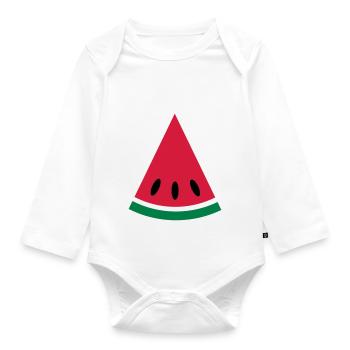 Melone - Baby Bio-Langarm-Body - Weiß - Vorne