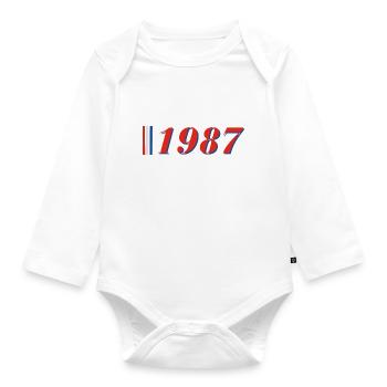 Year 1987 - Organic Longsleeve Baby Bodysuit - white - Front