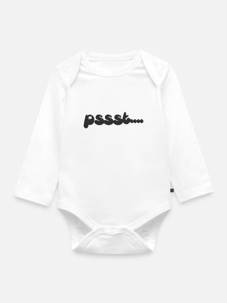 Pssst.... - Baby Bio-Langarm-Body - Weiß