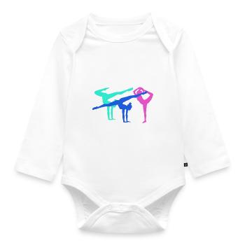 Gymnast, yoga, sports, exercises, dancing, gymnastics - Organic Longsleeve Baby Bodysuit - white - Front