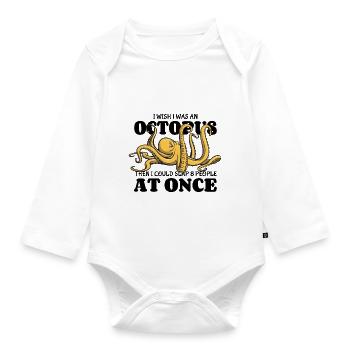 I wish I was an Oktopus - slap 8 people at once - Baby Bio-Langarm-Body - Weiß - Vorne