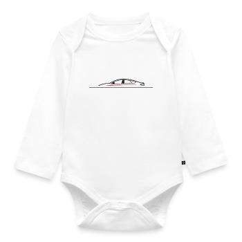 Car Silouhette - Organic Longsleeve Baby Bodysuit - white - Front
