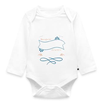 drôle bday fatigué humour heureux boire des haricots rôtis - Body Bébé bio manches longues - blanc - Devant