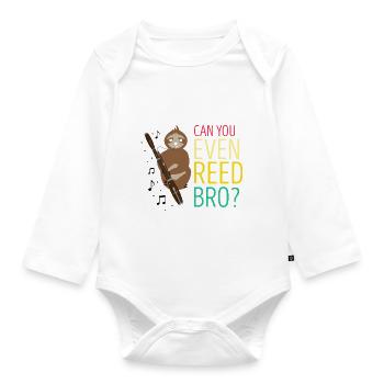 Bassoonist design for woodwind orchestra - Organic Longsleeve Baby Bodysuit - white - Front