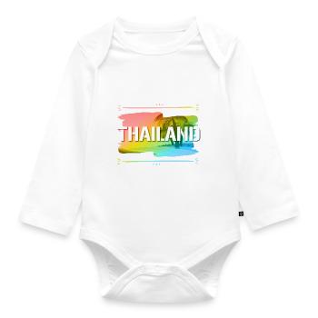 Thailandia - Body ecologico per neonato a manica lunga - bianco - Fronte