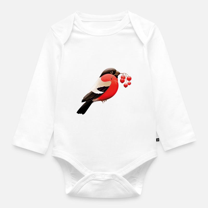 Vogel - Baby Bio-Langarm-Body - Weiß
