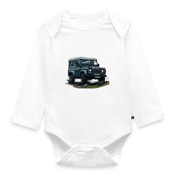 Geländewagen - Baby Bio-Langarm-Body - Weiß - Vorne