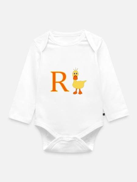 Rente Ente - Baby Bio-Langarm-Body - Weiß