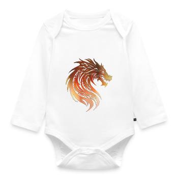 Fantasy Dragon Anime Dragon Head Reptile mythique - Body Bébé bio manches longues - blanc - Devant