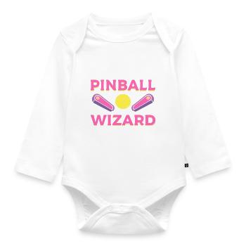 Pinball Wizard Arcade -Techniker - Baby Bio-Langarm-Body - Weiß - Vorne