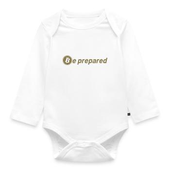 Bitcoin Sprüche Sei vorbereitet - Baby Bio-Langarm-Body - Weiß - Vorne