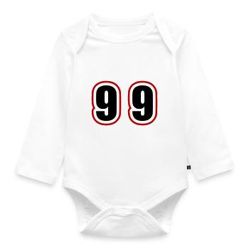 99 Number College - Organic Longsleeve Baby Bodysuit - white - Front