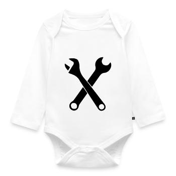 Tool Wrench - Organic Longsleeve Baby Bodysuit - white - Front