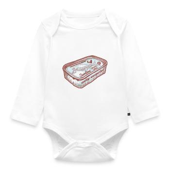 Funny Fish scented breath mints - Organic Longsleeve Baby Bodysuit - white - Front