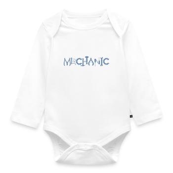 Mechanic Pliers Key Gear Silhouette - Organic Longsleeve Baby Bodysuit - white - Front