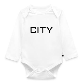 CITY - Organic Longsleeve Baby Bodysuit - white - Front