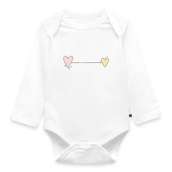 Herz Linie Horizontal - Baby Bio-Langarm-Body - Weiß - Vorne