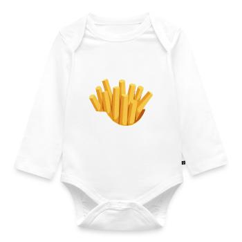 Pommes Frites - Kinder Verkleidung - Baby Bio-Langarm-Body - Weiß - Vorne