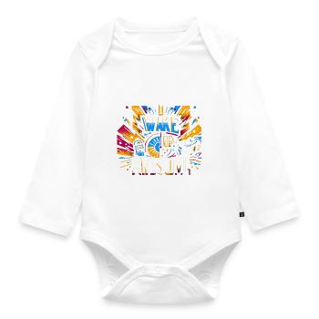 I Wake Up Awesome 13 - Baby Bio-Langarm-Body - Weiß - Vorne