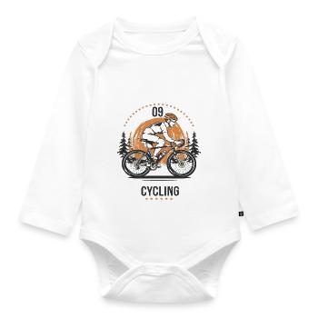 Cyclisme couché - Body Bébé bio manches longues - blanc - Devant