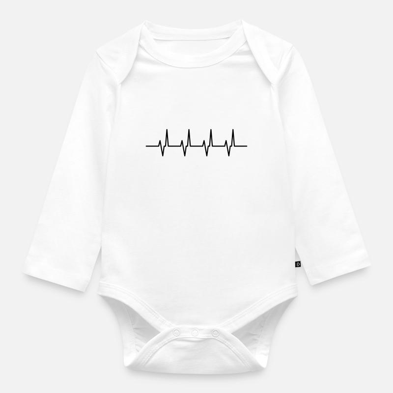 pulsation - Body Bébé bio manches longues - blanc
