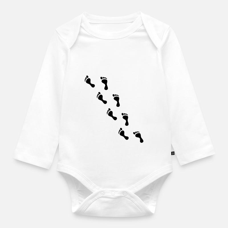 Spuren - Baby Bio-Langarm-Body - Weiß