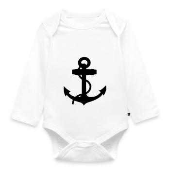 boat anchor - Baby Bio-Langarm-Body - Weiß - Vorne
