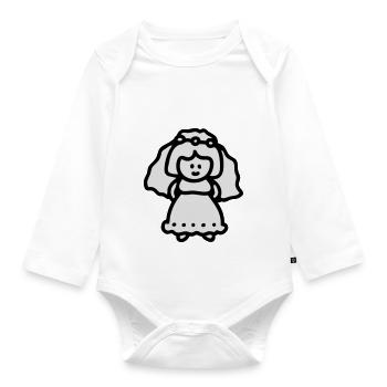 Bride - Organic Longsleeve Baby Bodysuit - white - Front