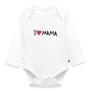 i_love_mama - Baby Bio-Langarm-Body - Weiß - Vorne