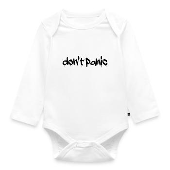 Don't panic - Organic Longsleeve Baby Bodysuit - white - Front