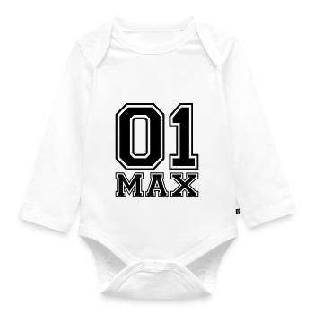 Max - Name - Baby Bio-Langarm-Body - Weiß - Vorne