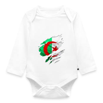 africa algéria country - Organic Longsleeve Baby Bodysuit - white - Front