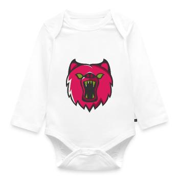 Bear - Organic Longsleeve Baby Bodysuit - white - Front