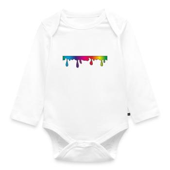 maler painter pinsel paint farbe artist color colo - Baby Bio-Langarm-Body - Weiß - Vorne