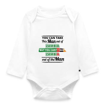 Geschenk aus Ghetto 01 liebe herkunft mann ZAMBIA - Baby Bio-Langarm-Body - Weiß - Vorne