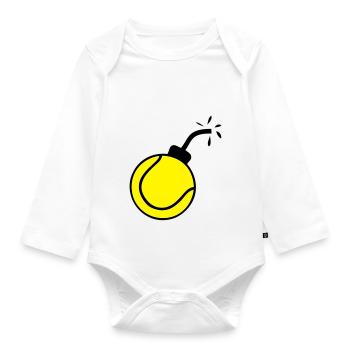 Bombe Ball tennis1 - Baby Bio-Langarm-Body - Weiß - Vorne