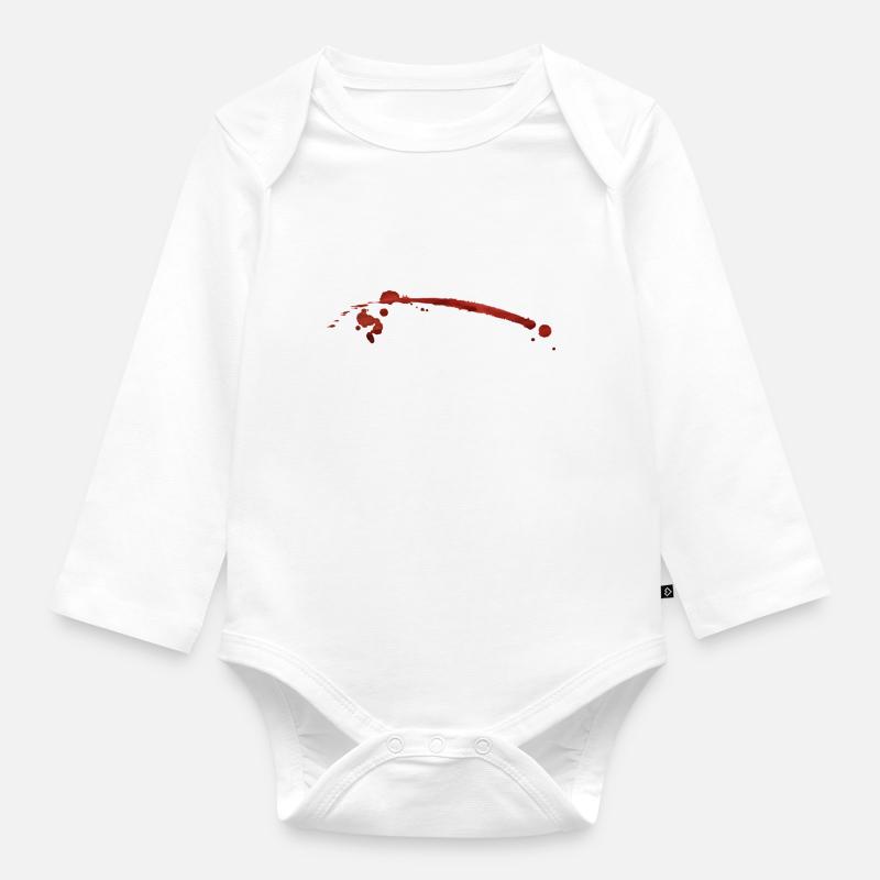 Blutspritzer - Baby Bio-Langarm-Body - Weiß